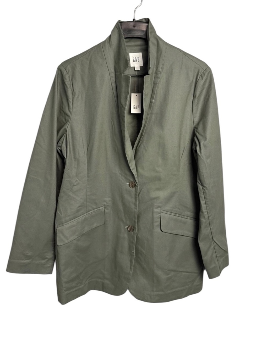 Gap size 16 Khaki green 2 button oversized jacket blazer chore jacket size 16